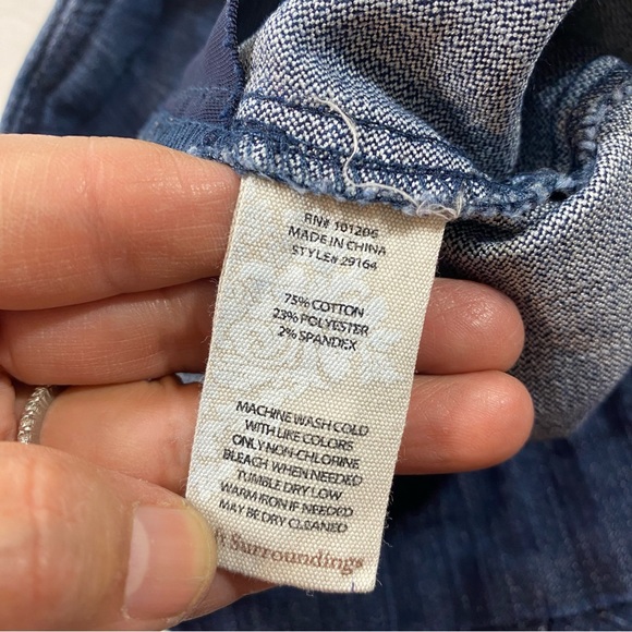 Soft Surroundings Pull on pants Spandex Elastic waistband Denim Pants size Large - Picture 8 of 9